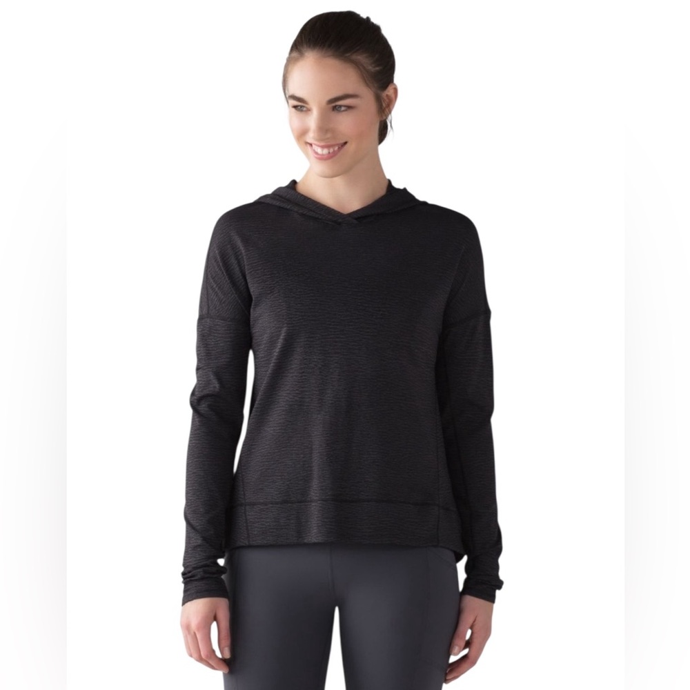 Lululemon Squad Goals Hoodie Sz 8 Black Grey Pullover Sweatshirt Athleisure Gym